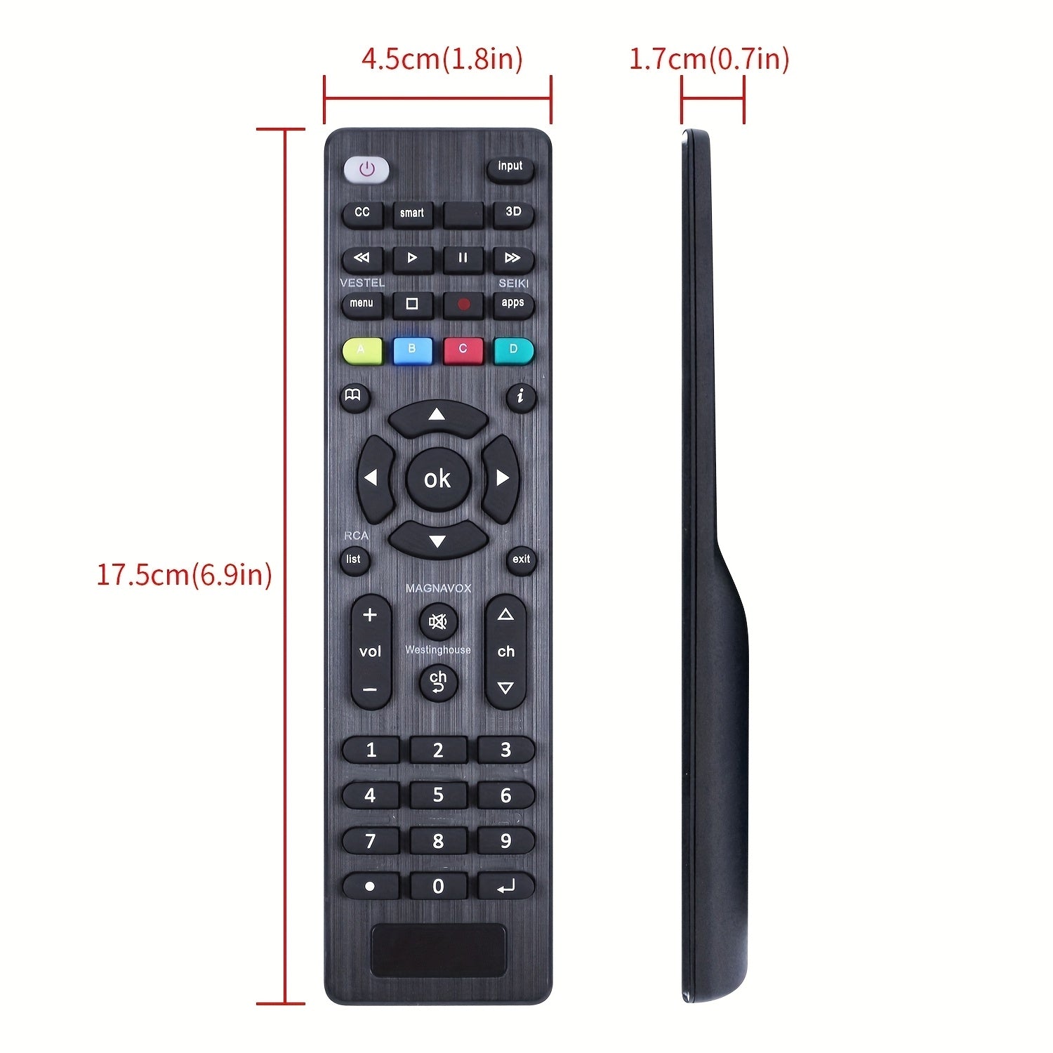 Control remoto universal de plástico para TV compatible con LG Samsung TCL Philips Vizio Sharp Sony Panasonic Sanyo Insignia Toshiba