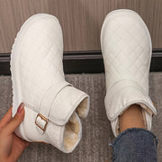 Women's Quilted Fleece-Lined Winter Snow Boots with Non-Slip Sole