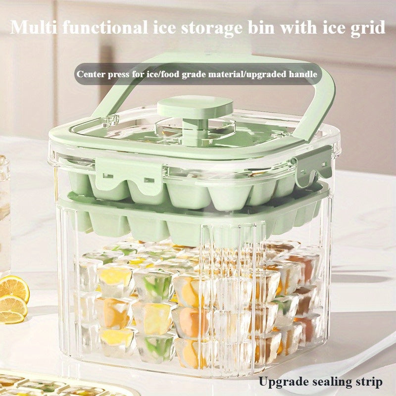 Large Capacity Ice Maker with 48 Grid, Portable Ice Bucket for Summer Use