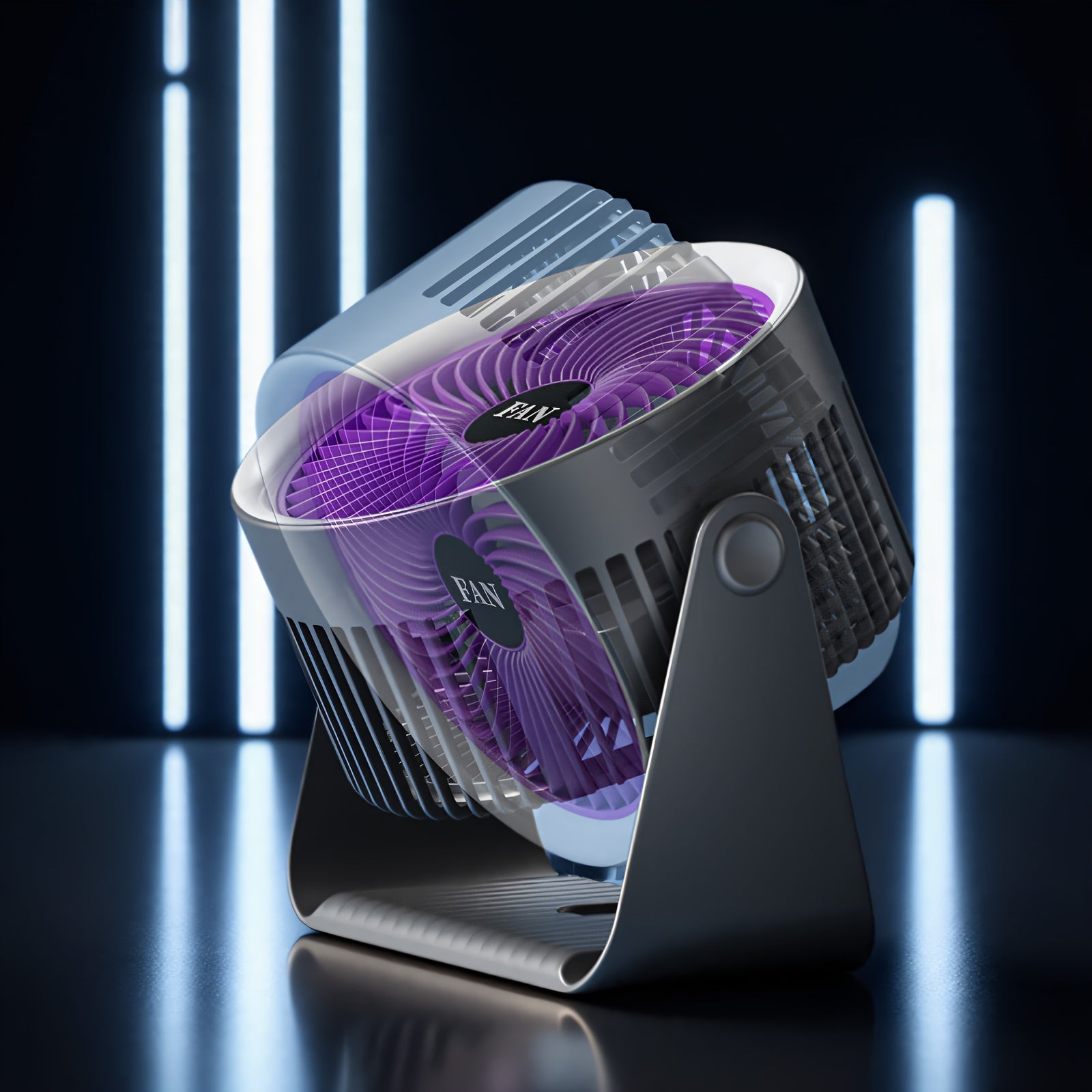 Compact USB fan with adjustable angle for indoor outdoor use in home travel dorms