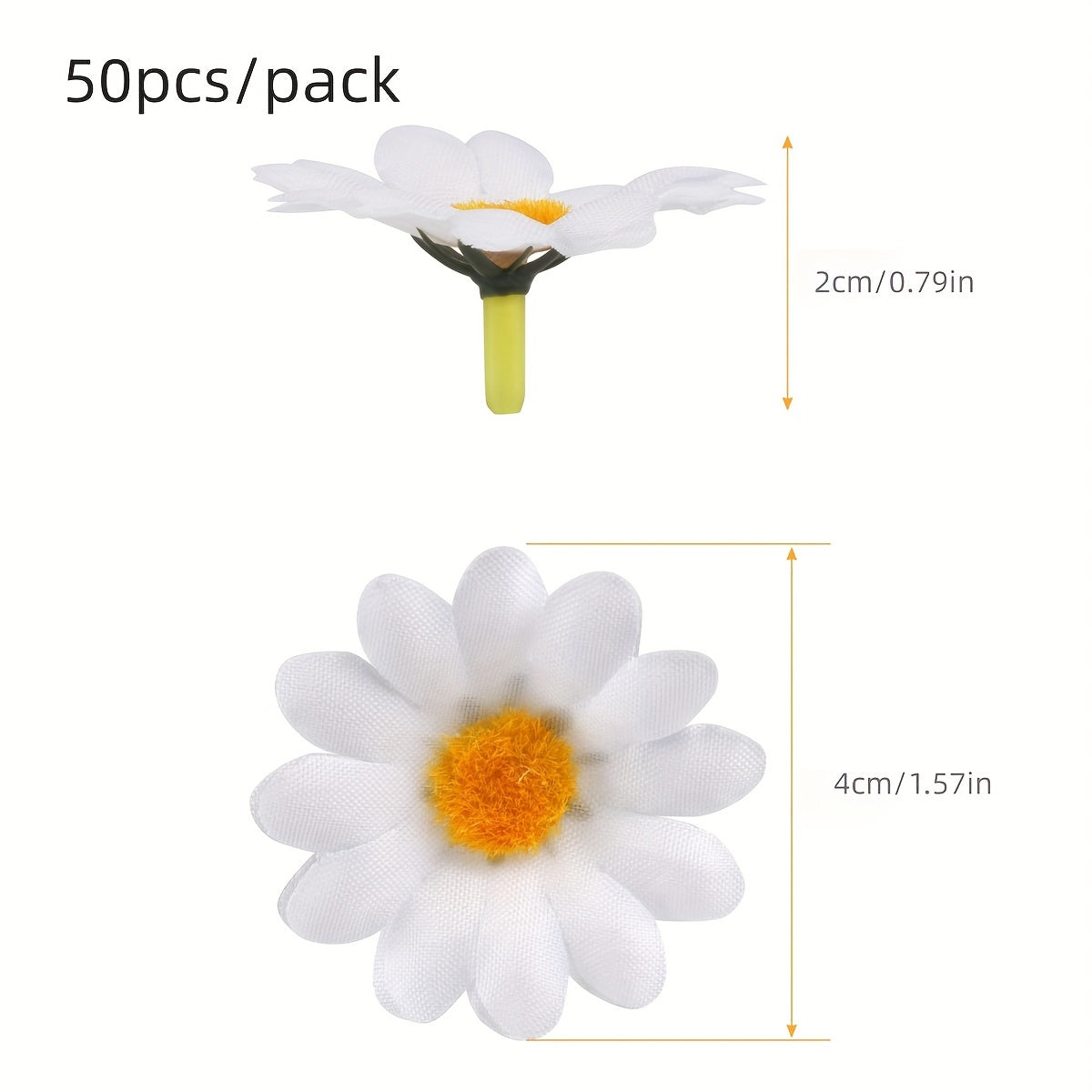 Artificial White Daisy and Chrysanthemum Flower Heads for Wedding and Holiday Decor