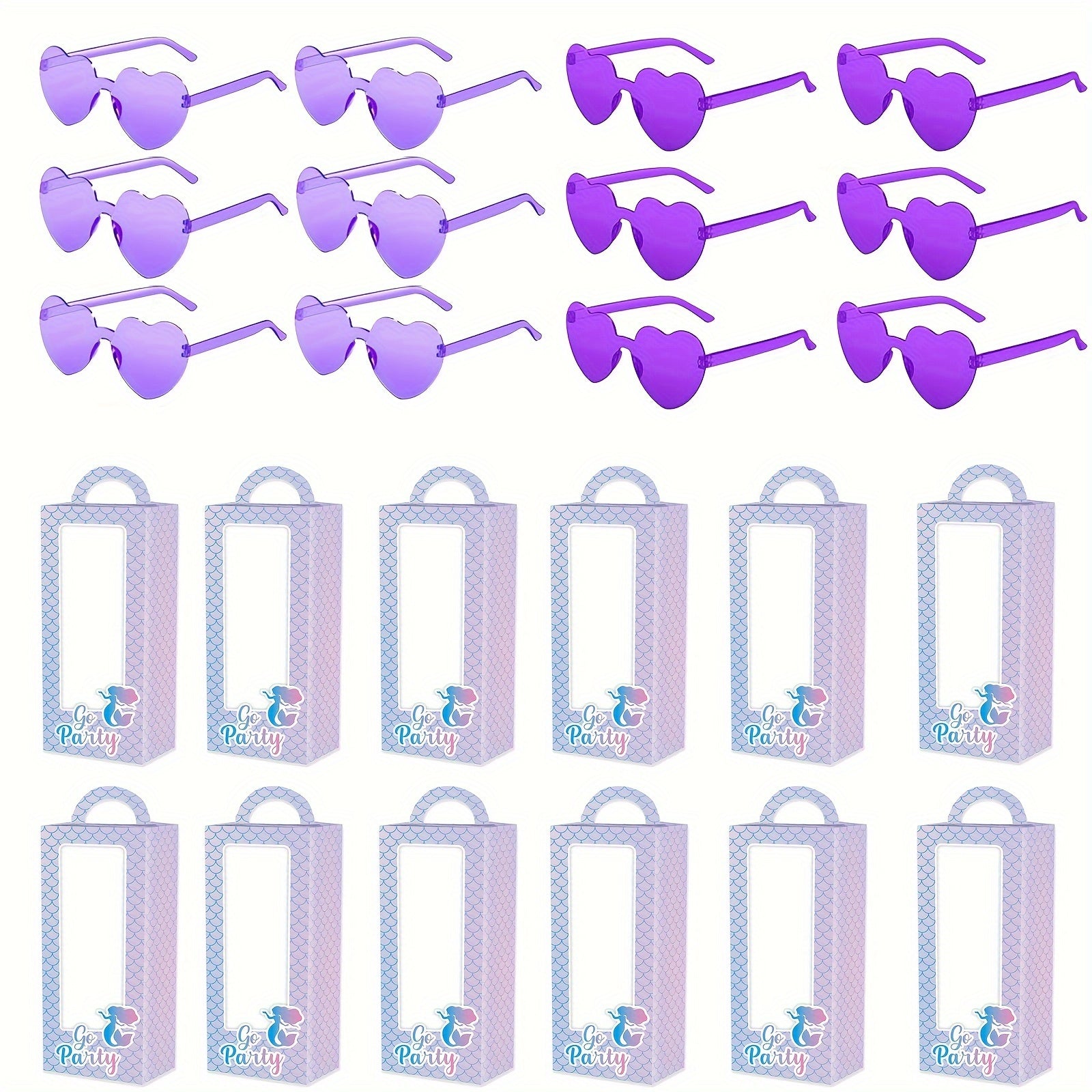 24-Pack Pink Heart-Shaped Glasses Party Favors for Birthdays and Bachelorette Parties