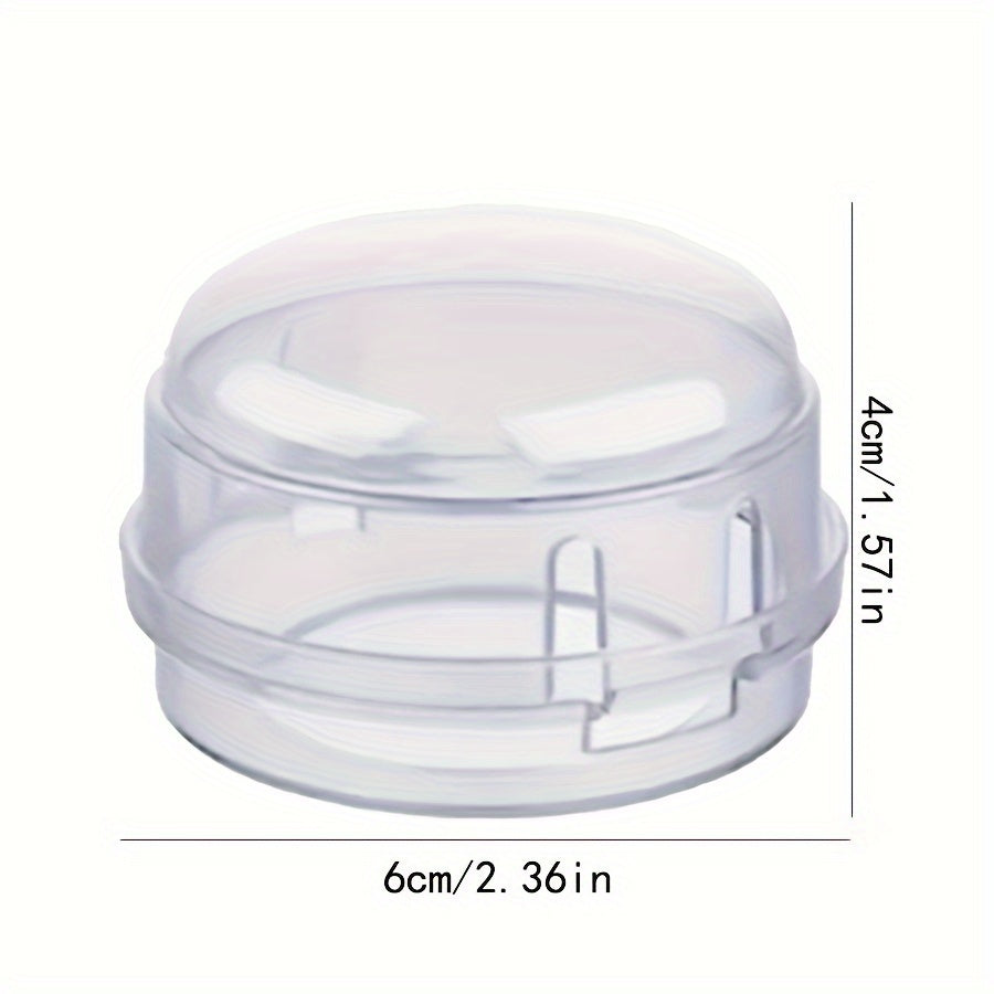Set of 6 Clear Plastic Gas Stove Knob Covers Dustproof and Slip-Resistant