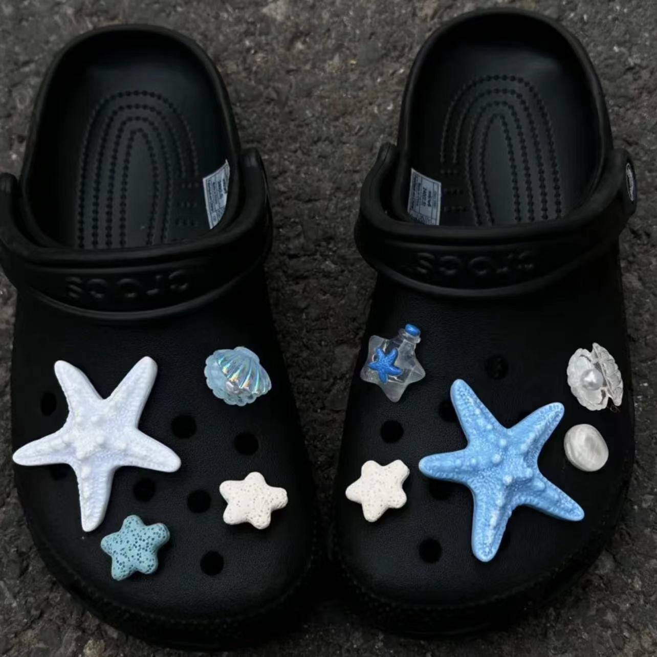 9PCS Ocean Resin Starfish Shell Shoe Charms for DIY Slippers Phone Case Craft