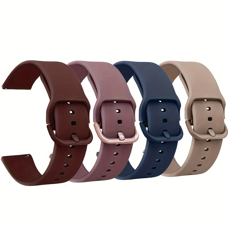 4 Pack Adjustable Resin Sport Watch Bands for Samsung Galaxy Watch 5 Pro, 5, 4, Gear S3, S2, Active 2 in Light Blue White Black Gray