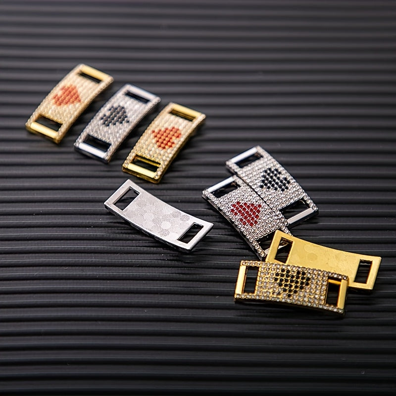 Unisex Heart-Shaped Zirconia Shoelace Buckles Fashion Shoe Accessories