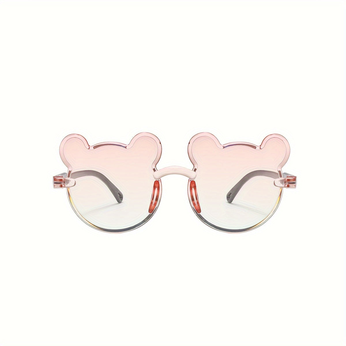 Set of 3 Cartoon Bear Decorative Glasses Frameless Gradient Lenses