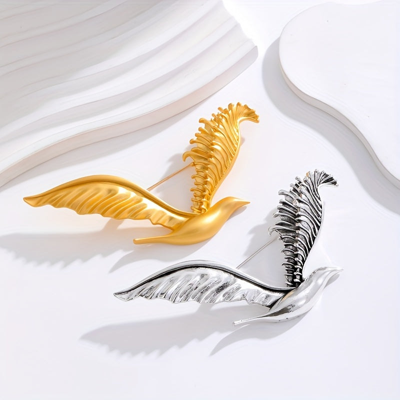 Vintage-Inspired Electroplated Bird Brooch Lapel Pin for Women