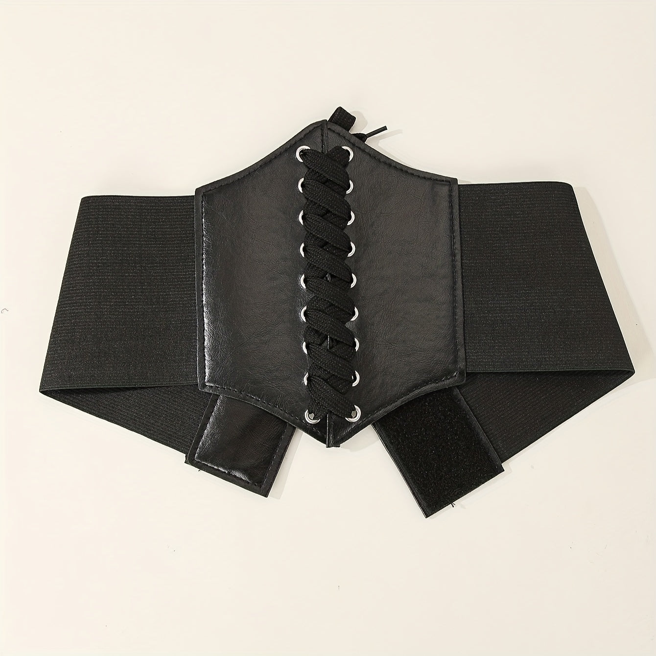 Женский винтажный стильный корсетный пояс с шнуровкой и эластичным кожзаменителем