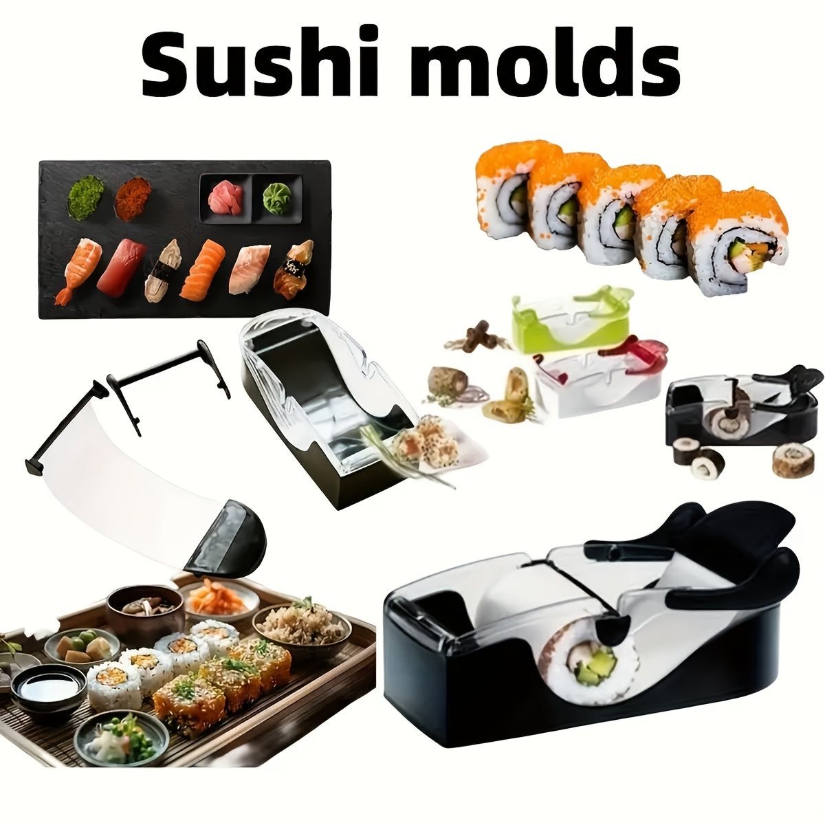 Sushi Maker Kit 1-Piece for Home and Picnic, Easy to Use, Creative Sushi Rolls