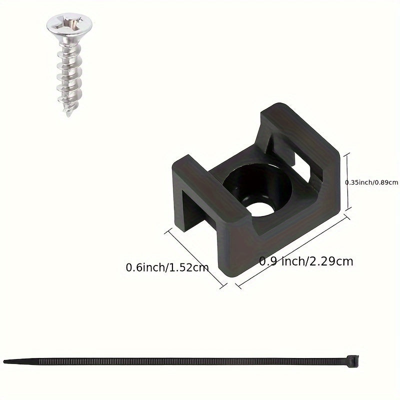 Ofis, uy, bog' uchun 100 ta qora zip-tie asosli otlar, kabellarni mahkamlagichlar