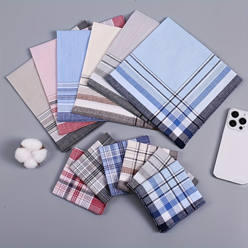 Set of 6 Cotton Handkerchiefs for Men Soft Vibrant Modern Patterns