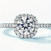 Кольцо из стерлингового серебра с Moissanite 6,5 мм 0,98 карата элегантное украшение для повседневной носки