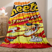 Crunchy Design Flannel Throw Blanket with Digital Print for Office Home and Travel