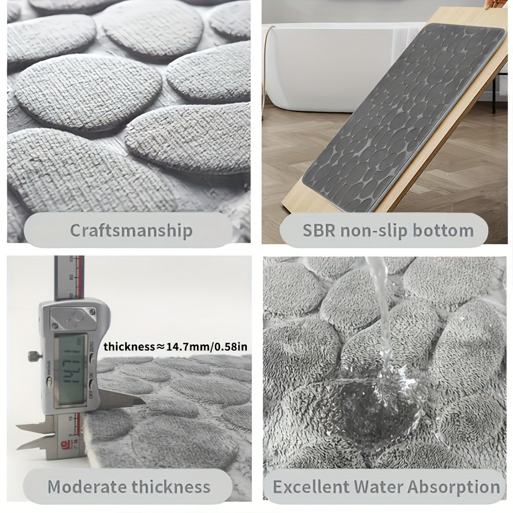 U-Shaped Foam Bath Rug Non-Slip Absorbent Washable Bathroom Decor