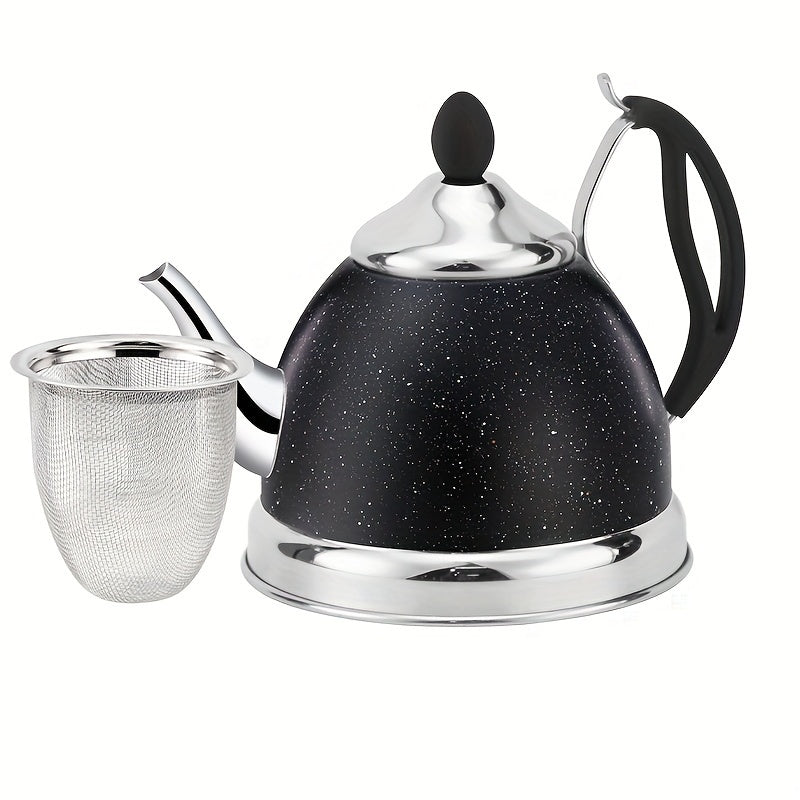 Stainless Steel Tea Kettle 1L with Infuser for Stovetop Gas Open Flame