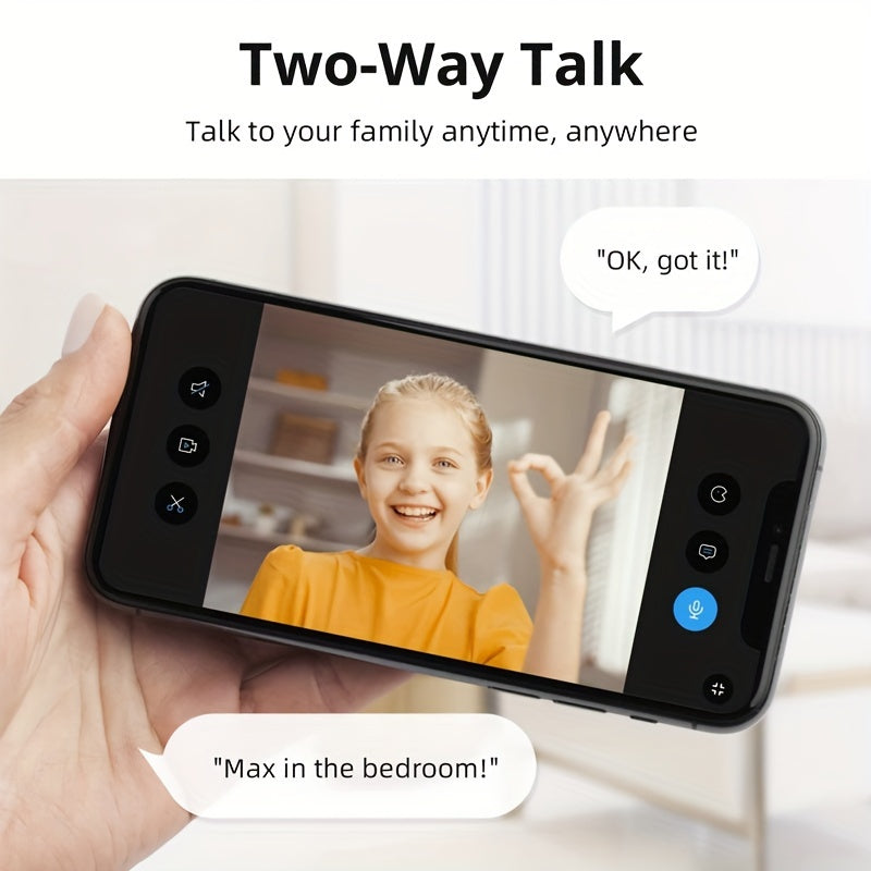 1080P Indoor Security Camera WiFi Pan Tilt Night Vision Motion Alerts Two-Way Audio