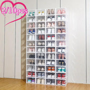 Clear Plastic Shoe Storage Boxes Pack of 2-10 for Closet and Athletic Shoes
