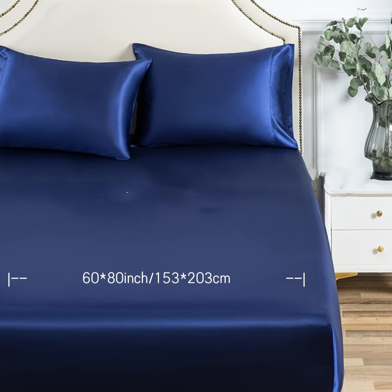 Solid Color Satin Fitted Sheet Bedding for Bedroom and Guest Room