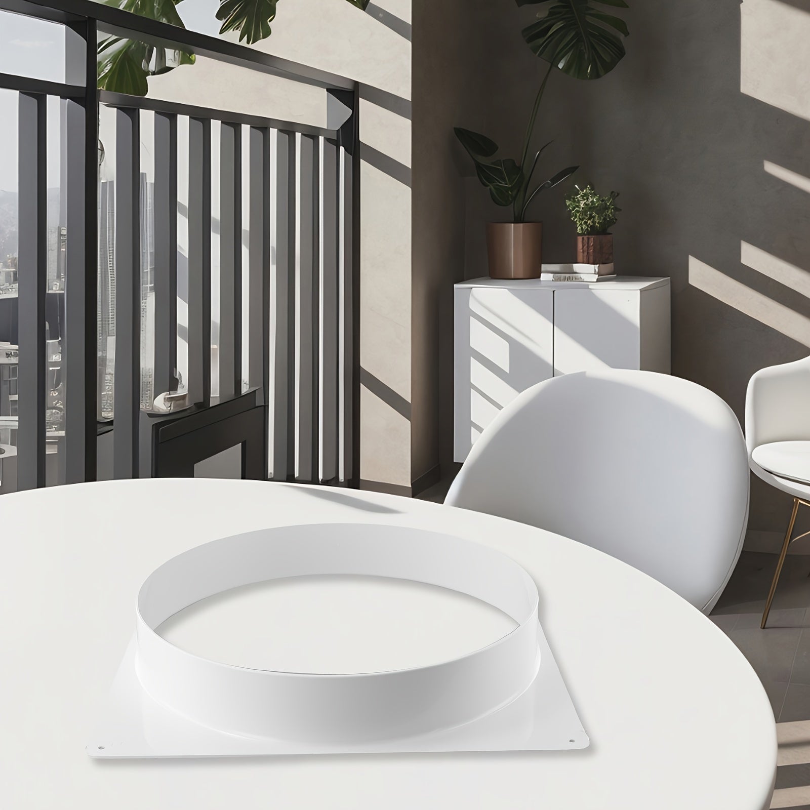 Conector de plástico blanco en forma de cuadrado para conducto de ventilación de aire acondicionado