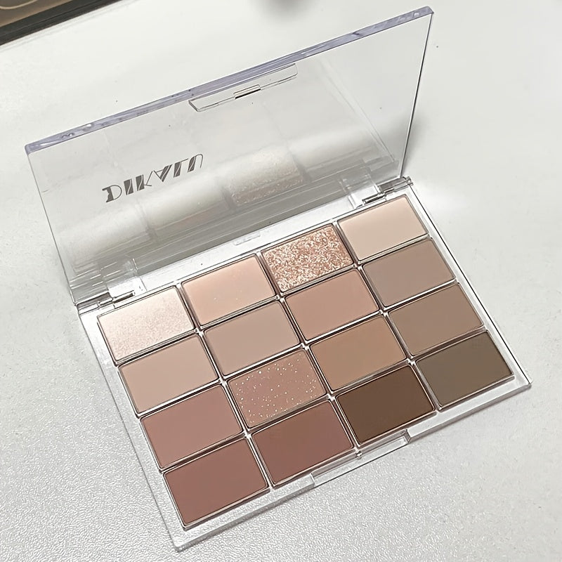 Женская палетка теней для глаз серо-коричневая шоколадная, 16 оттенков, натуральные матовые и мерцающие