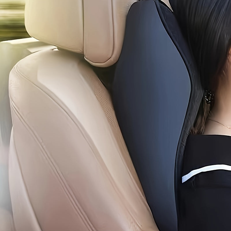Black Patterned Car Headrest Pillow Ergonomic Memory Foam Cushion