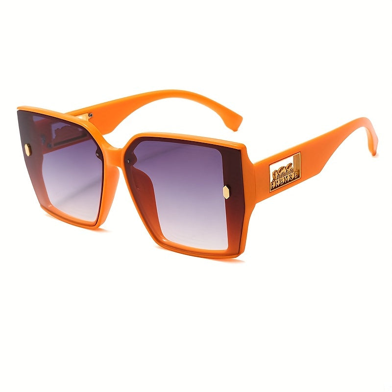 Unisex Y2K Square Gradient Glasses Hollow Temples for Beach and Party