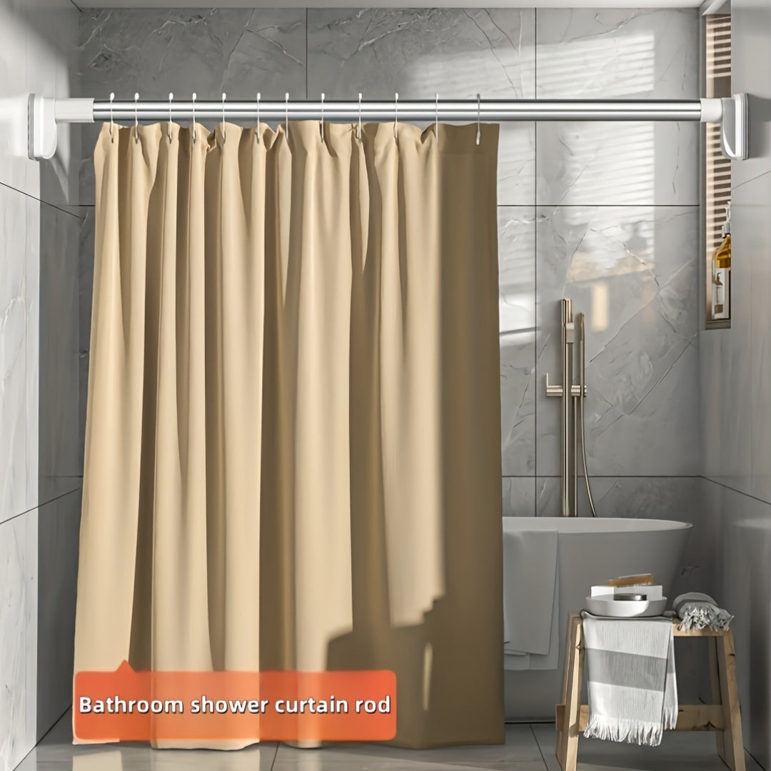 Telescopic Clothes Drying Pole No Holes Shower Curtain Rack for Bathroom Balcony