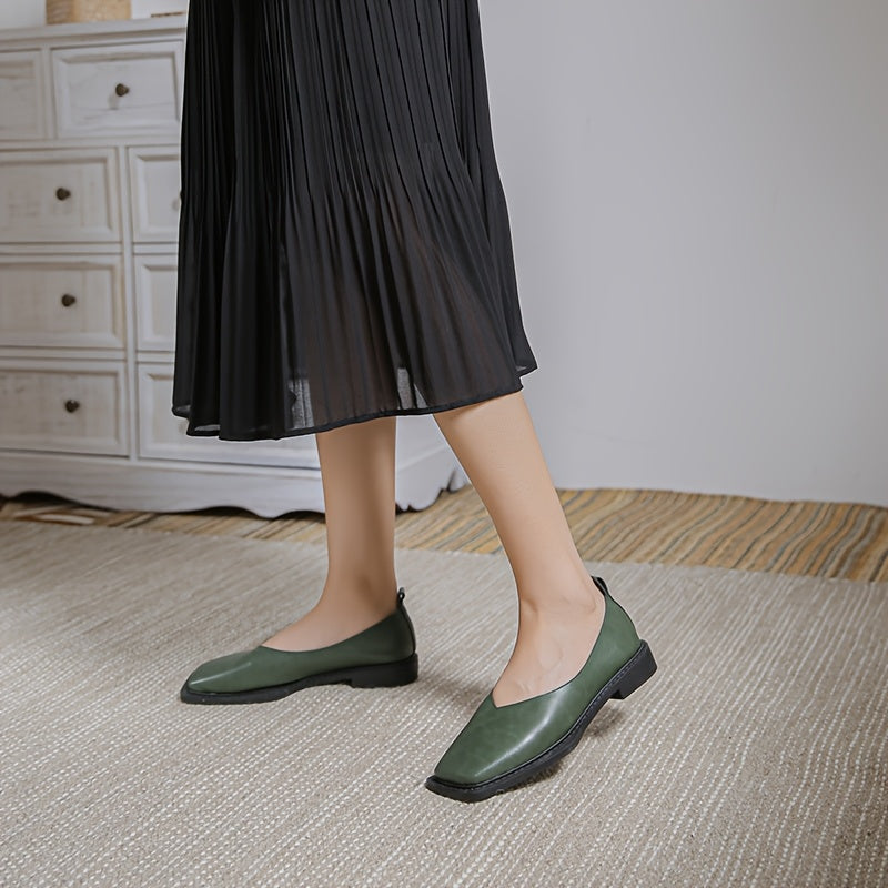 Women's Summer Flat Shoes Faux Cover Round Toe Slip-On Casual Office Footwear