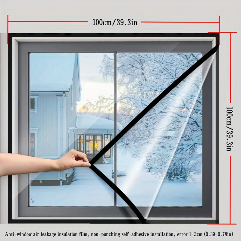 Thermal Insulation Window Film Windproof Leak-Proof Transparent for Glass Wood Aluminum Windows