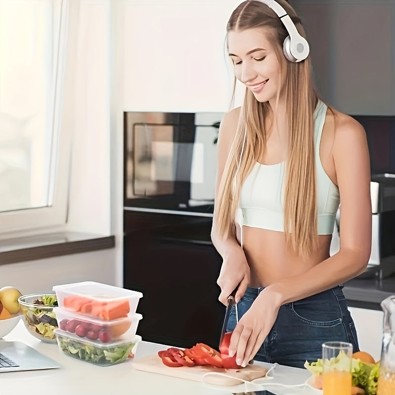 28oz контейнеры для хранения продуктов из пластика без BPA с герметичными крышками, складывающиеся, безопасные для микроволновки, 10, 30 или 50 штук