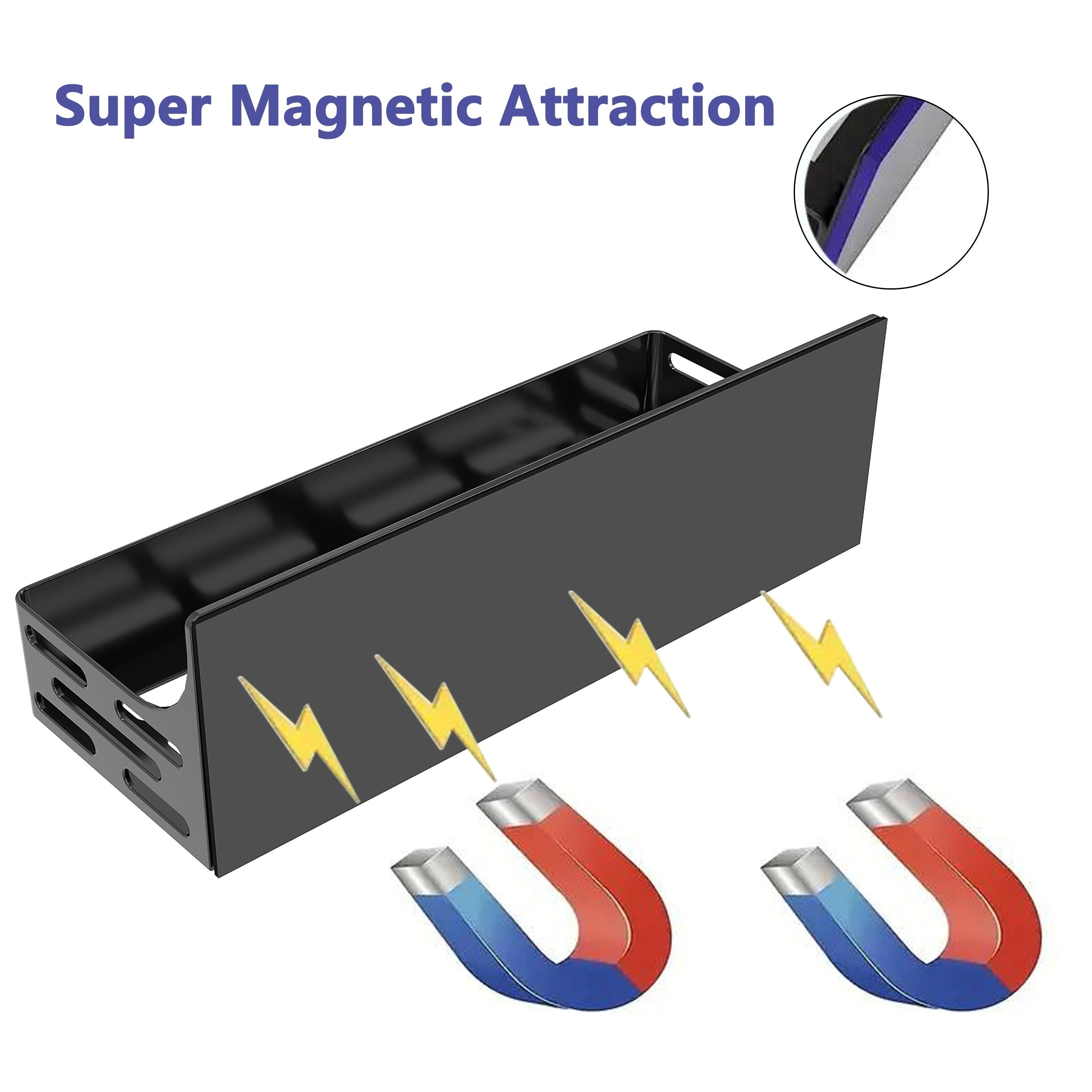 Magnetic Refrigerator Shelf Set of 1 2 or 4 Non-Perforated Metal Wall Mount Storage