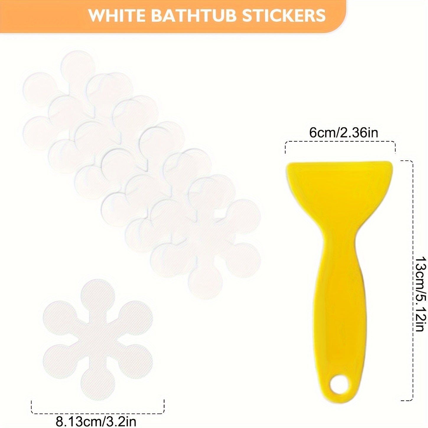 Non-Slip Snowflake Bathtub Stickers Sets of 3, 12, or 24 Transparent Floor Decals
