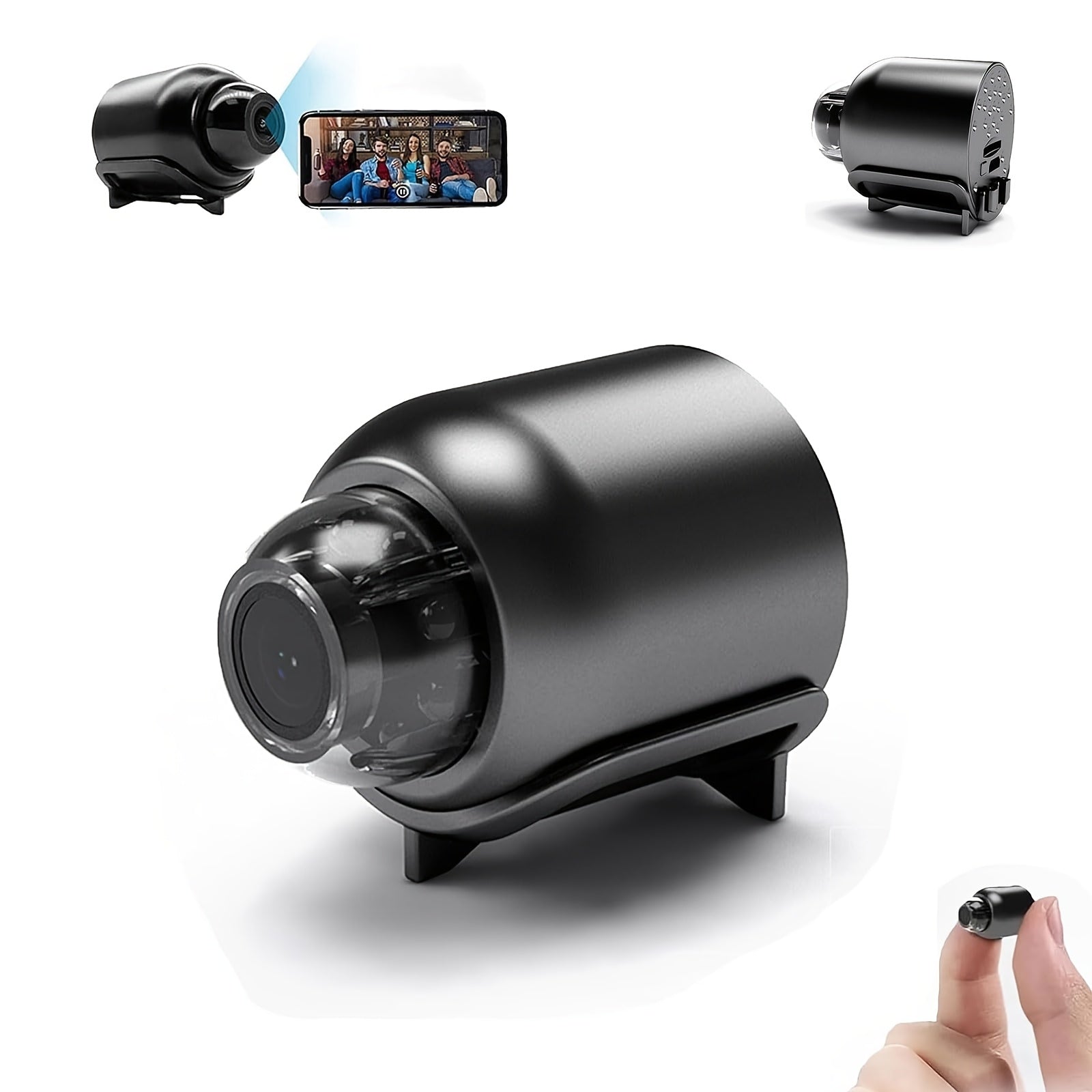 Mini X5 - bu tsiklik yozuv, USB quvvatlanishi va qora rangda bo'lgan ixcham HD1080P simsiz WiFi kamera.