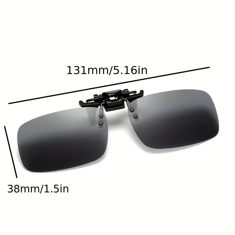 Unisex Fashion Glasses with Clip-On Flip-Up Polarized Lenses for Day and Night Use