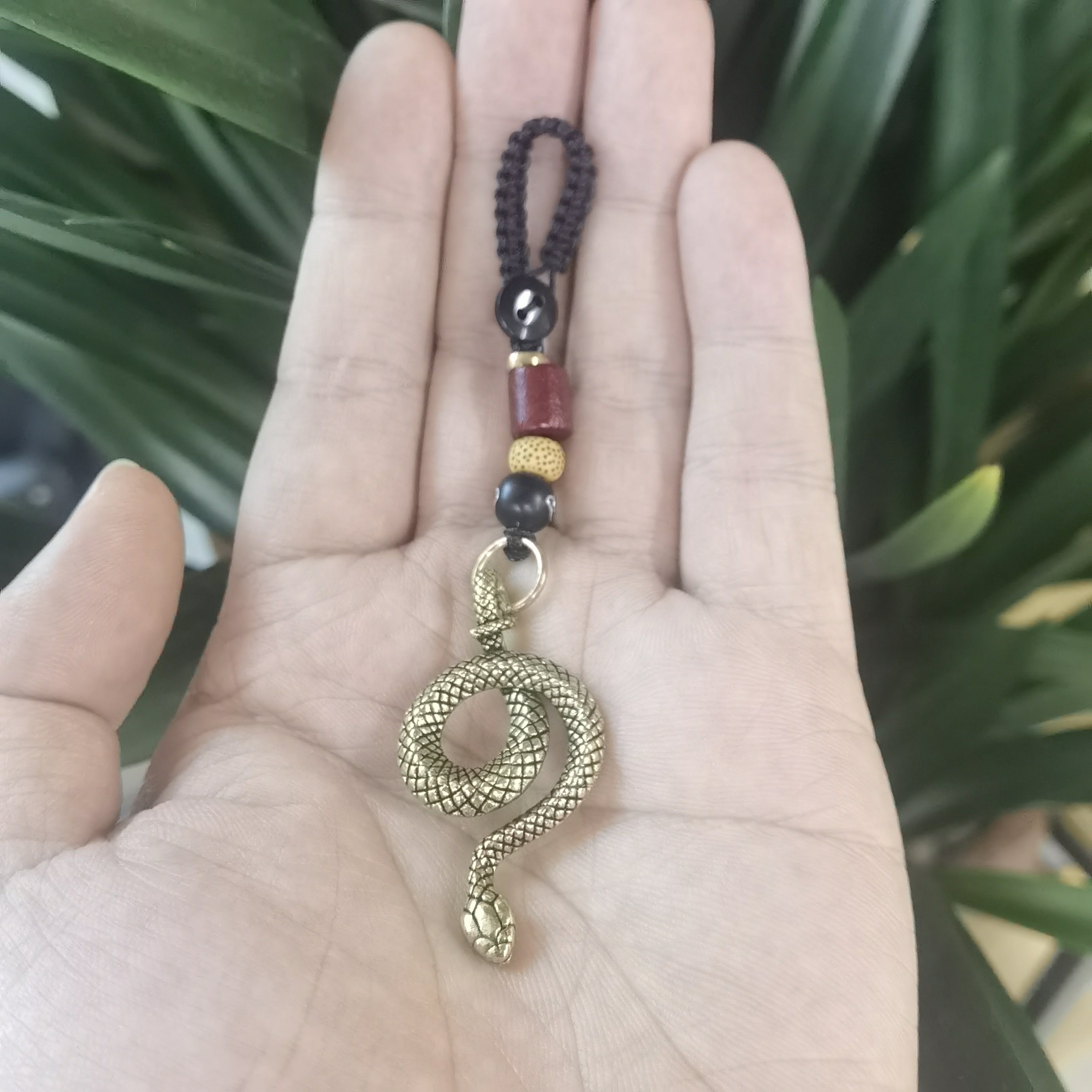 Brass Snake Keychain for Men Stylish Car and Bag Accessory