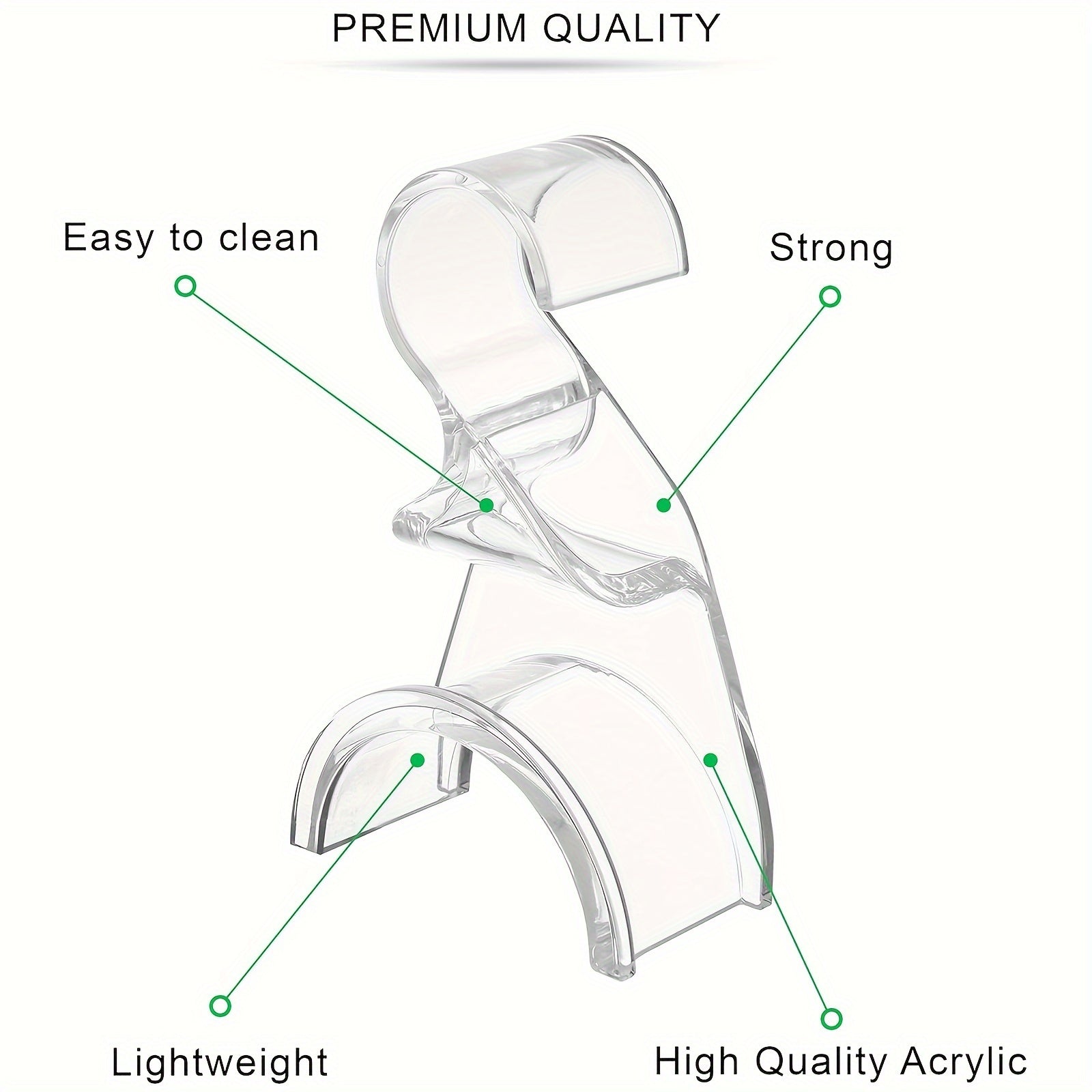 Set of 2 Clear Acrylic Purse Hangers Closet Organizer Hooks for Handbags