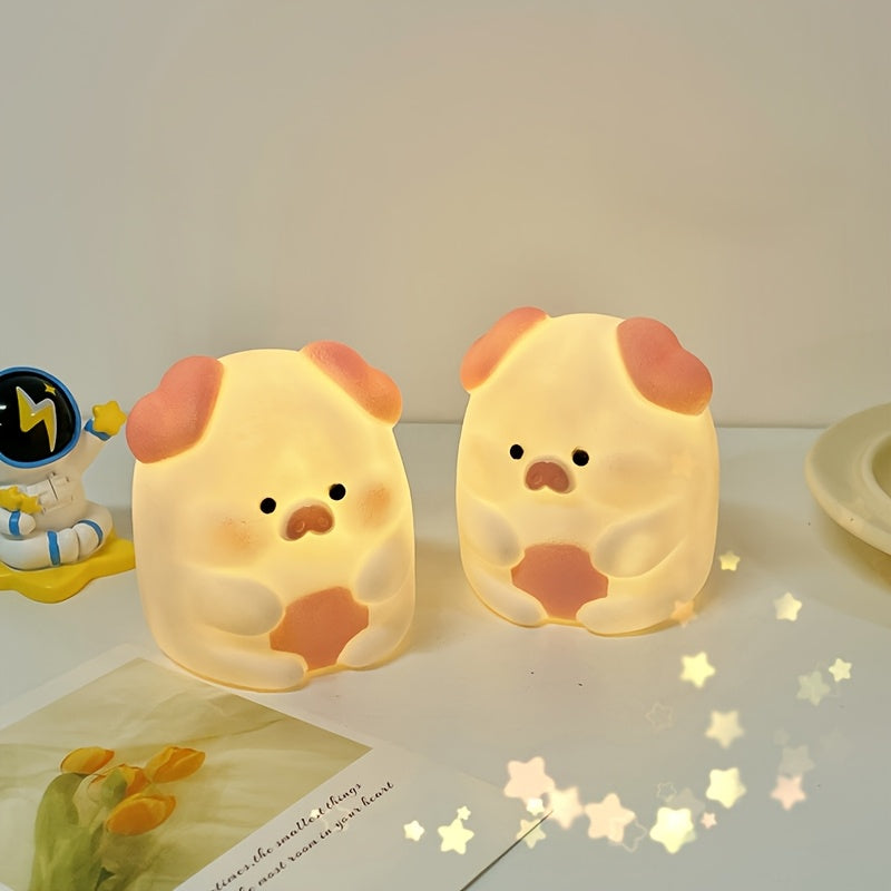 Luz nocturna de cerdito adorable, suave y flexible, decoración para dormitorio, regalo