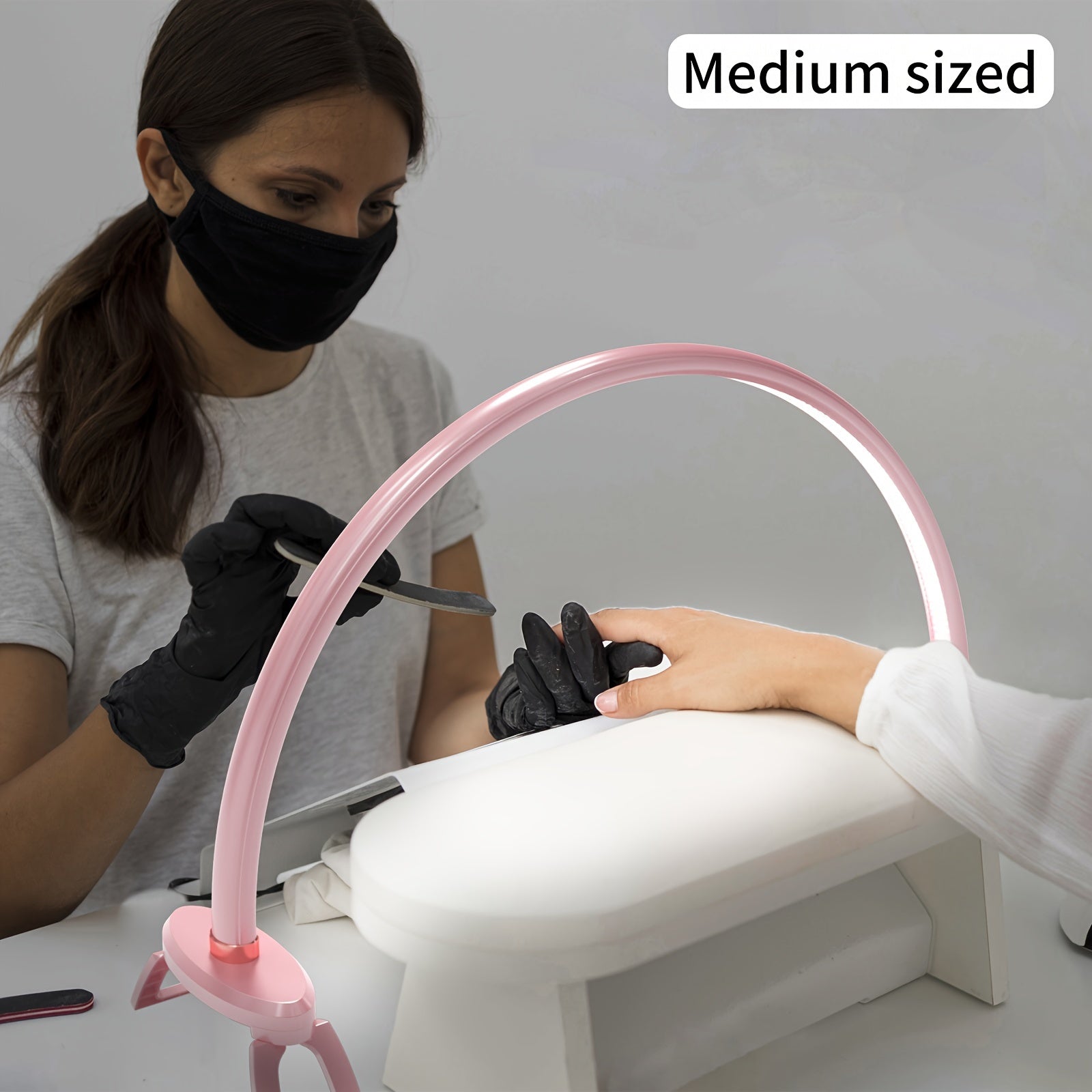 Modern Half-Moon Desk Lamp with Dimmer Adjustable Color Temp USB Powered Space-Themed Lacquered Finish