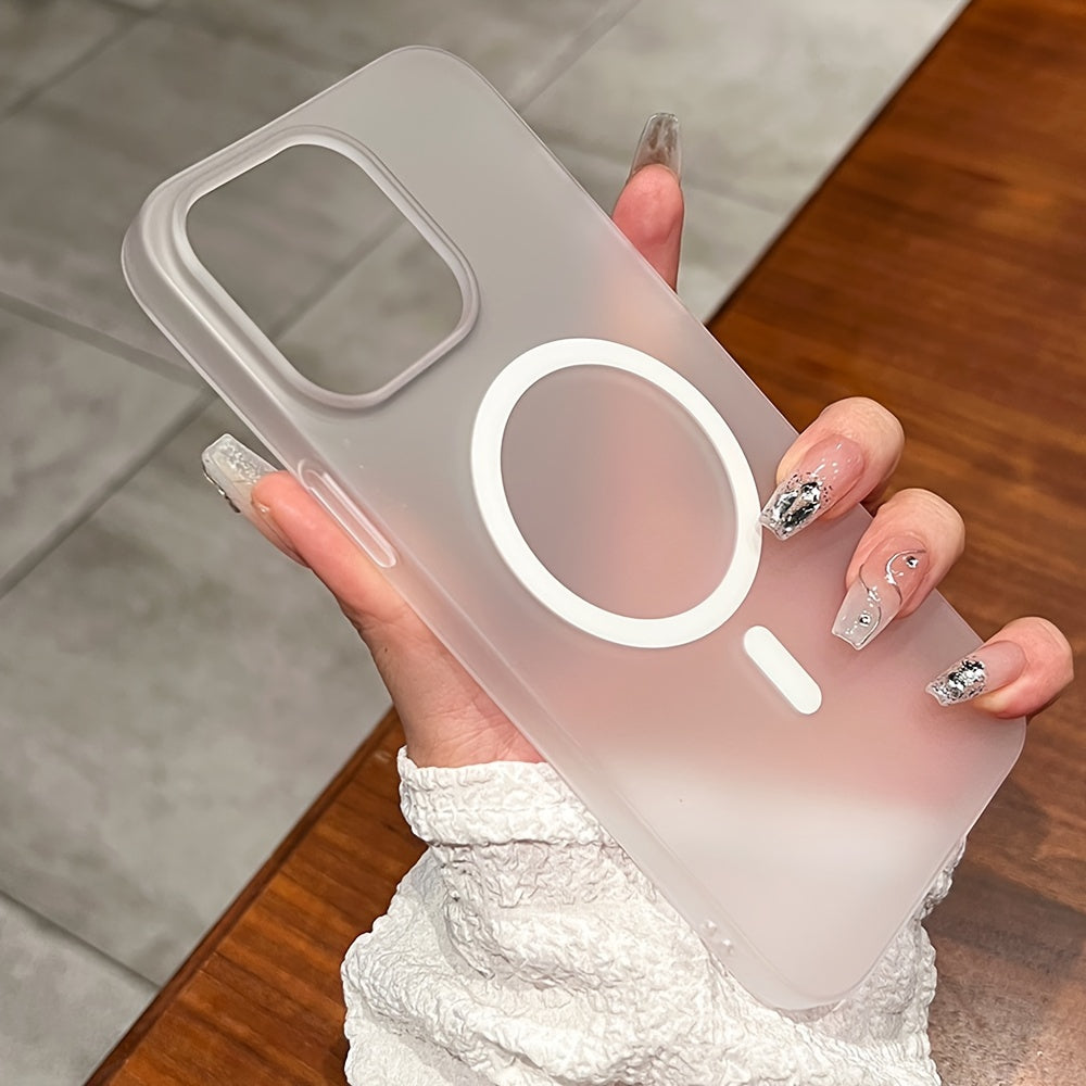 Ultra Thin Translucent Matte Magnetic Phone Case for iPhone Models Wireless Charging Compatible