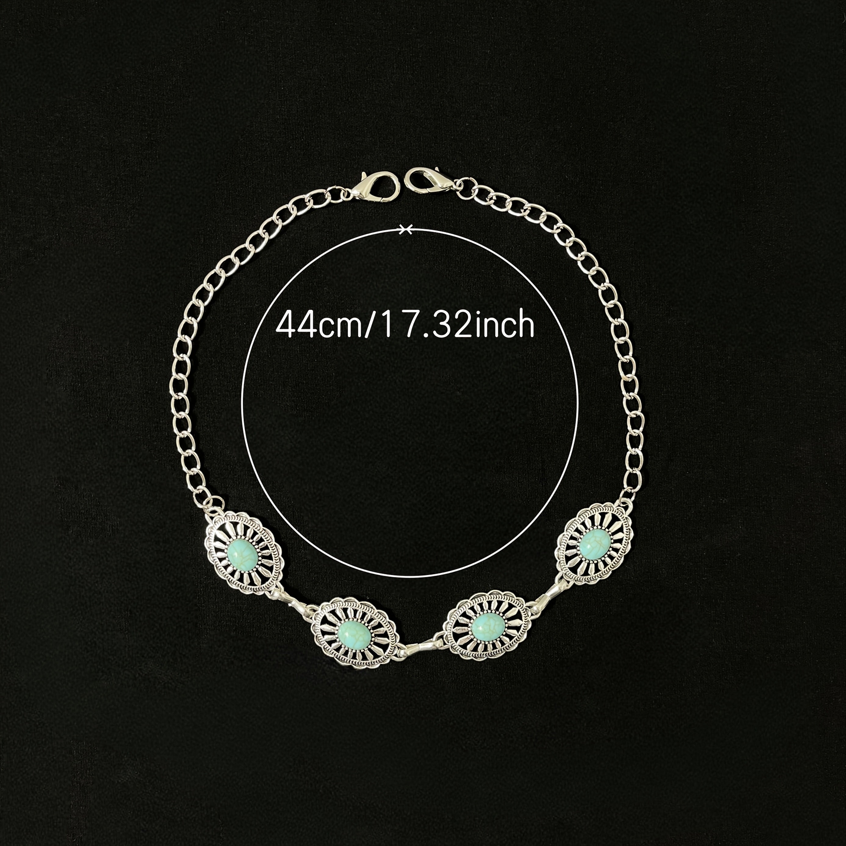 Women's Shoe Chains Bohemian Faux Turquoise Vintage Festive Gift 2 Pack
