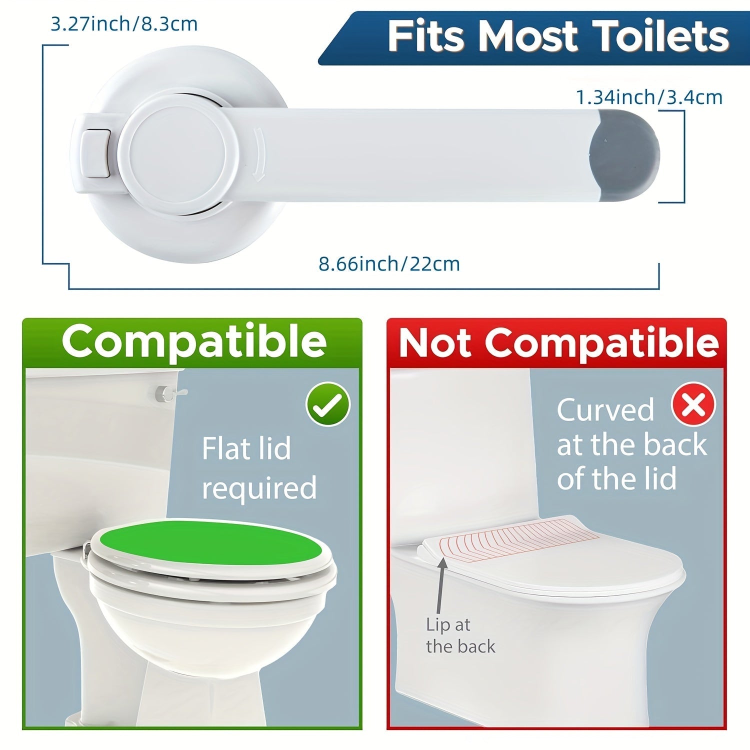 Toilet Safety Lock Set with Lid Locking Mechanism for Standard Toilets