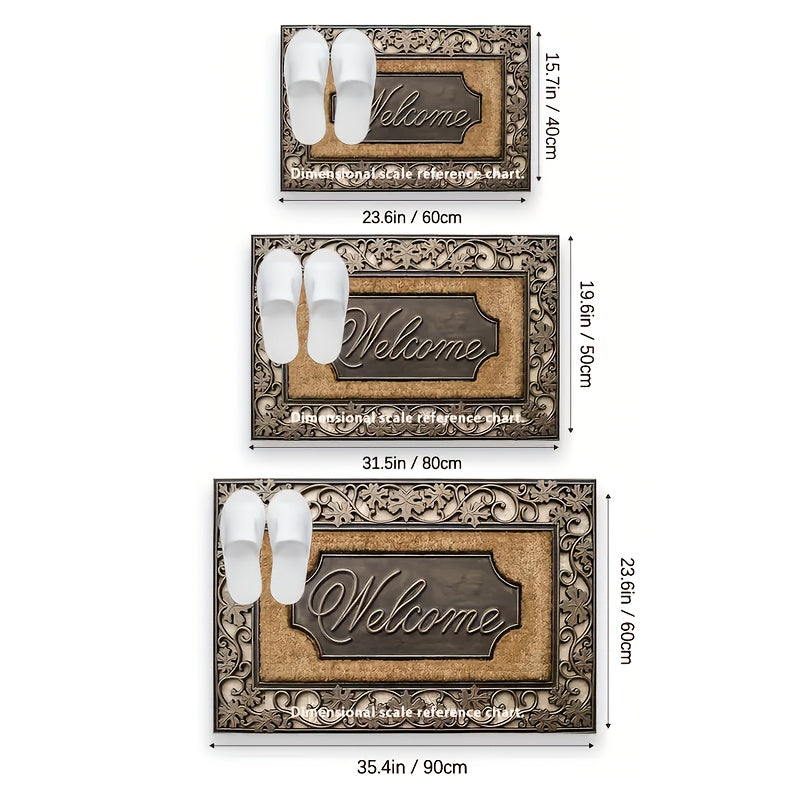 Welcome Home Doormat with Abstract Line Pattern, Durable, Various Sizes