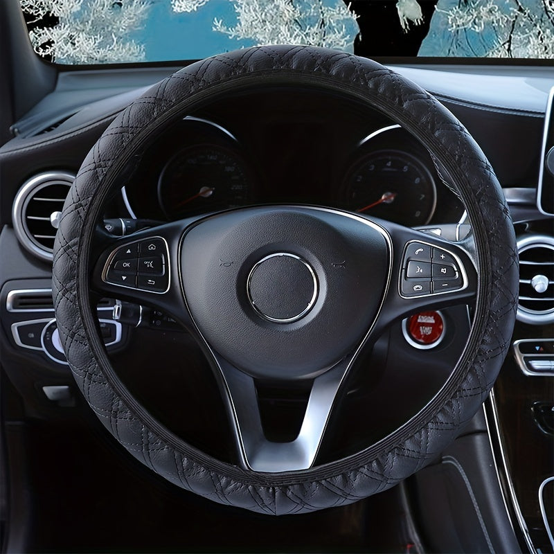 3 шт. кожаный чехол на руль автомобиля, рычаг переключения передач, ручник, подходит для 38 см