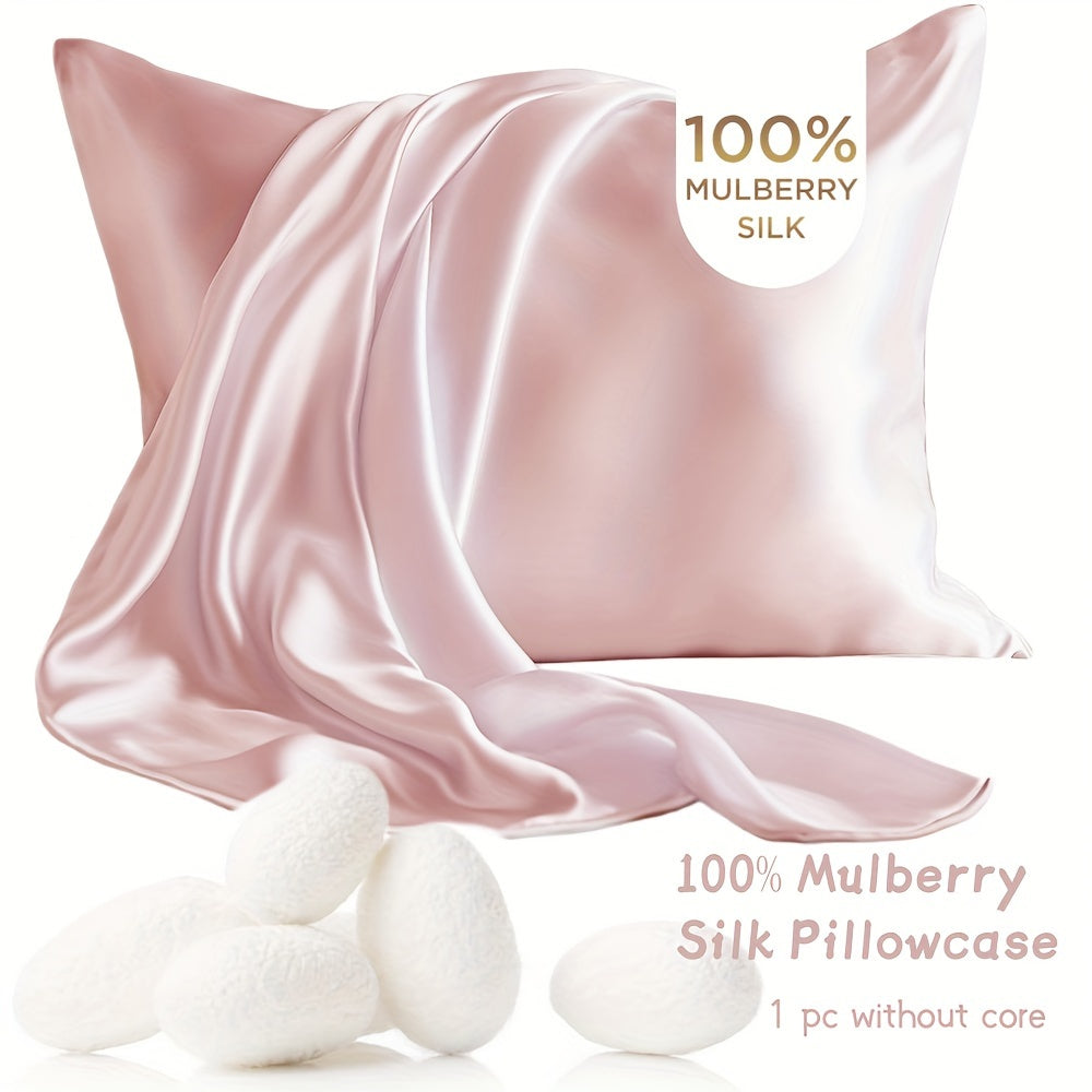 Silk Pillowcase 19mm Double-Sided Gray 100% Mulberry Silk Hair Skin Comfort