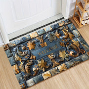 3D Stone Design Welcome Doormat Polyester Non-Slip Indoor Outdoor Rug