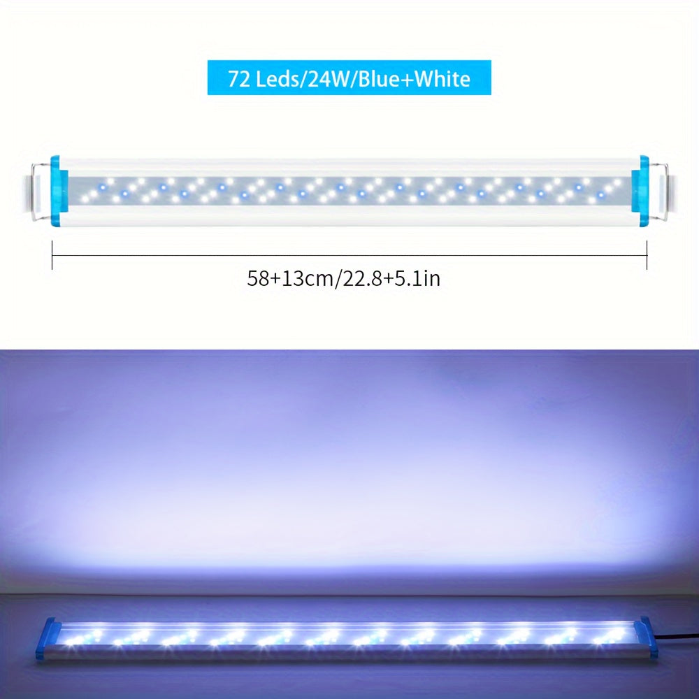 Ultra-Thin LED Aquarium Light Blue White Spectrum 220V for Fish Tank Landscaping
