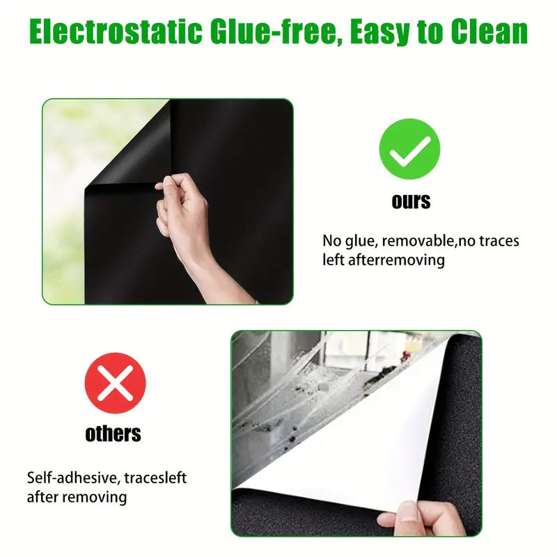 Blackout Window Film Roll 49.78x199.9cm Light Blocking Privacy UV Protection