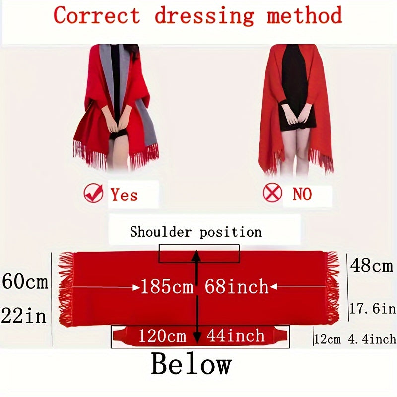 Women's Vintage Wool Shawl Coat for Autumn Winter Warm Stylish Cheongsam Alternative