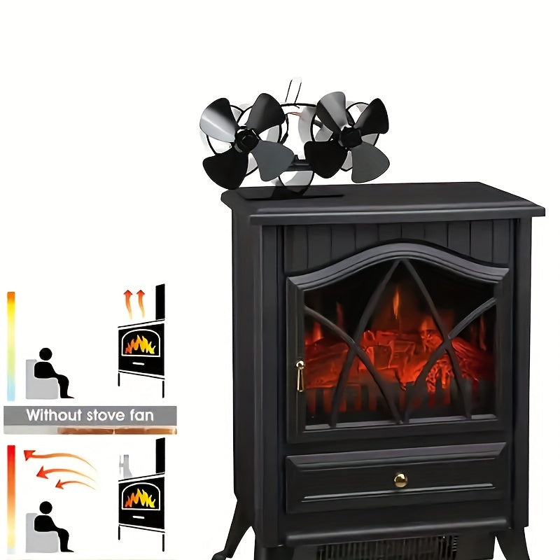 Effortless Installation Fireplace Fan Heat Resistant Portable Eco-Friendly